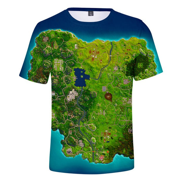 Fortnite t shirt boys map