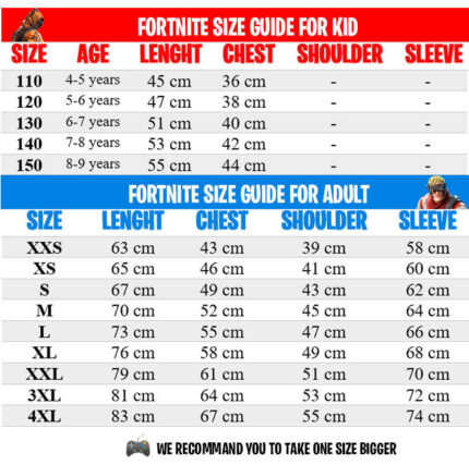 Fortnite Shop Size Guide