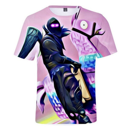 Fortnite T-Shirt Raven riding Llama